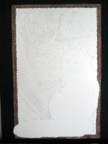 turkish angora cat painting beginning stages